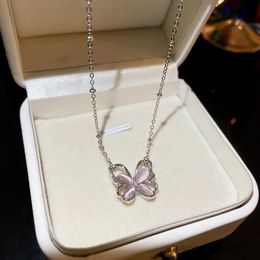 Pendant Necklaces Fashion Sweet Cool Pink Cute Butterfly Necklace Light Luxury Niche Personality Hollow Animal Clavicle Chain Pendant