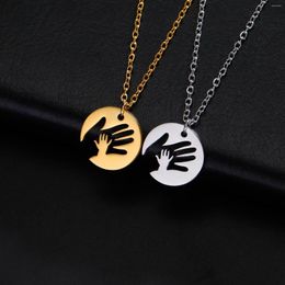 Pendant Necklaces Baby Hand Necklace Mother Kid Child Chain Family Mom Gift For Woman Man Stainless Steel Jewellery Fashion Trend