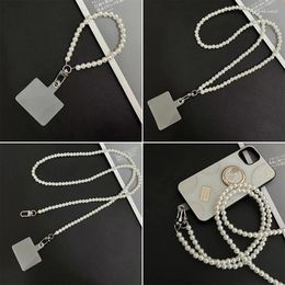 Keychains Portable Mobile Phone Lanyard Crossbody Necklace Chain Pearl Strap Anti-lost Sling For Case