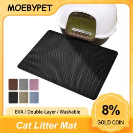 Mats Moebypet Double Layer EVA Cat Litter Pad Waterproof EcoFriendly Washable Kitten Small Dog Nonslip Floor Mat Pet Clean Supplies