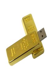 NEW Golden Bar Shape 32GB USB 20 Flash Drives Enough Memory Sticks Metal Thumb Pen Drive for Computer Laptop Macbook Tablet3942312