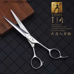 Hair Scissors Hair Scissors Titan barber scissors hairdressing cutting tools thinning shears for hairdressers 55 60 65 inch 440c steel 230325 Q240425