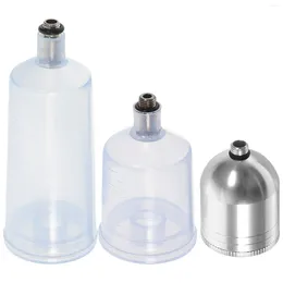 Dinnerware Sets 3 Pcs Airbrush Replacement Pot Practical Glass Paint Bottle Preservative Beginner Portion Dispenser Storage Bottles Metal
