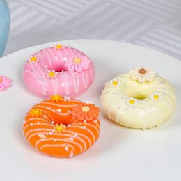 Decorative Flowers Artificial Donuts Model Simulation PVC Donut Bread Food Chocolate Cake Roll Pography Decoration Props For DIY Craft Shop