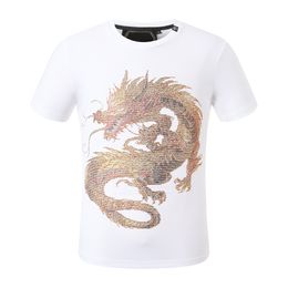 2024 Summer Paris Men's T-shirt Designer T-shirt Luxury Hot Diamond dragon Personalised T-shirt Hip Hop Street Style Men's Short Sleeve Casual Cotton T-shirt Top #2192