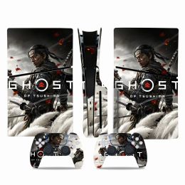 Stickers Ghost of Tsushimr New PS5 Slim Disc Skin Sticker Protector Decal Cover for Console Controller PS5 Slim Disc Sticker Vinyl