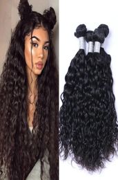 Brazilian Bundles Water Wave Human Hair Weave Natural Colour 4pcslot Wet and Wavy Hair Extensions3042229