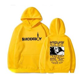 Men's Hoodies Sweatshirts Vintage Suicideboy Hooded SweatShirt Men Women Harajuku Grey Day Rapper Hip Hop Streetwear Mens Hoodies Pullover Clothes Coat 240424