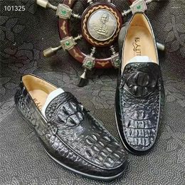 Casual Shoes Authentic Real True Crocodile Skin Men's Soft Moccasins Genuine Exotic Alligator Leather Male Chic Slip-on Flats