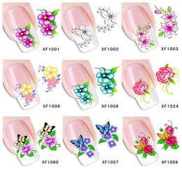 Whole60Sheets XF1001XF1060 Nail Art Water Tranfer Sticker Nails Beauty Wraps Foil Polish Decals Temporary Tattoos Watermark5281927