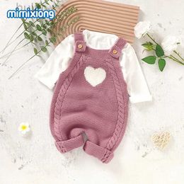 Rompers Baby Rompers Newborn Sleeveless Knitted Strap Jumpsuits Playsuits One Piece Infant Kids Boy Girl Overalls Children Clothes 0-18m d240425