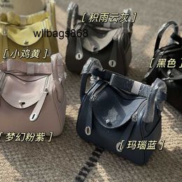 Women Handbag L Linndies wax line 19cm doctors bag pillow bag mini small bag with all steel hardware cross handle womens bag