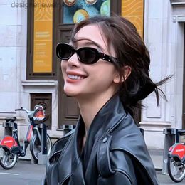 Sunglasses Korean version of new Mengling same cat eye sunglasses high-end trendy women spicy girls glasses sunglasses men Q240425