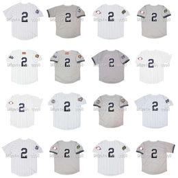 Kob 1999 World Series Vintage Derek Jeter Baseball Jerseys 2001 2000 2003 2009 White Grey Size S-4XL