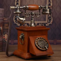 Accessories Solid wood Antique telephone vintage old fashioned Rotate the number plate phone 117A