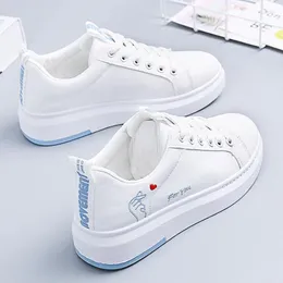 Casual Shoes Women Vulcanize Sneakers Fashion Breathable PU Leather Platform White Zapatillas Mujer