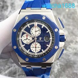 AP Movement Wrist Watch Royal Oak Offshore Series 26400SO Blue Ceramic Circle Blue Faced White Timing Disc Date Automatic Mechanical Watch