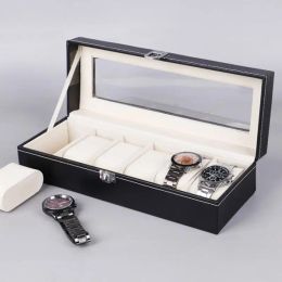 Cases 2/3/4/5/6/8/10/20/24 Slots Wrist Watch Box Watch Holder Storage Case Organiser PU Leather Watch Double Layer Display Box