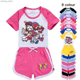 T-shirts Funny Children T-Shirts Suit The Amazing Digital Circus Short Sleeve Top Boys Girls Sports Pants Casual Clothes Spring SummerL2404