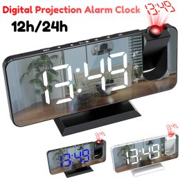 Clocks Digital Projection Alarm Clock Battery Alarm Clock for Bedroom LED Table Clocks with Ceiling Projector Electronic Desktop Clocks