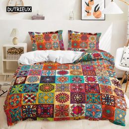 sets Bohemian Bedding Set Boho Flowers Duvet Cover Exotic Nationality Pillowcases Queen King for Woman Couple Bedroom Decorations