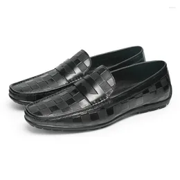 Casual Shoes Dress Men's Genuine Leather Summer 2024 Trendy Business Formal Comfortable Driving Male Loafers