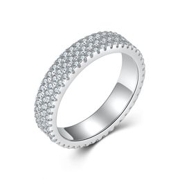 Nuovo anello di diamanti pieno zircone di lusso alla moda con gioielli ad anello stella d'argento S925 personalizzato europeo e americano