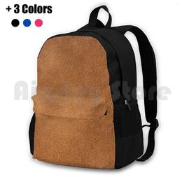 Backpack Cognac Leather Outdoor Hiking Riding Climbing Sports Bag Brown Skin Classy