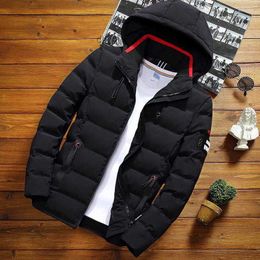 Mens Down Men Winter Jacket Coat 2022 Fashion Hooded Warm Mens Windproof Parka Casual Slim Fit Youth Coats Male Overcoat Drop