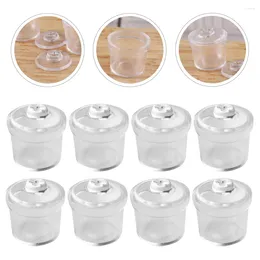 Storage Bottles 8 Pcs Jar Model Playing House Toy Ornaments -house Candy Jars Lids Supply Mini Models Decorative Glass Kitchen Miniature