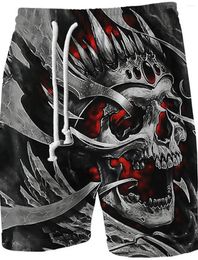 Men's Shorts 3D Print Graphic Skull Board Swim Trunks Summer Beach Comfort Breathable For Boys