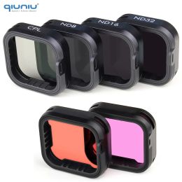 Accessories QIUNIU ND CPL Philtre for GoPro Hero 9 10 11 12 Black Colour Correction Red Magenta ND32 ND16 ND8 CPL for Go Pro 12 11 Accessories