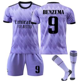 Soccer Men's Tracksuits 22-23 Season Real Madrid Home Away Jersey 9 Benzema 10 Modric Shirt Adult Set