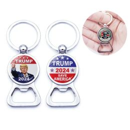 2024 Trump Party Favor American Election Bottle Key Buckle Metal Key Ring Pendant Beer Bottle Opener 0425
