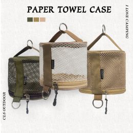 Tools Outdoor Camping Paper Towel Drawer Home Mesh Tube Paper Towel Storage Bag Car Hanging Roll Paper Tube Bag Storage Box