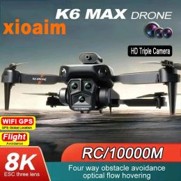 Drones For Xiaomi K6 Max Drone 8K GPS Professinal Wide Angle Optical Flow Fourway Obstacle Avoidance Quadcopter for Adult Child Toys