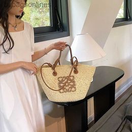 Fashionable Original Designer Bags for Loeweelry New Orange Girl French Vine Woven Grass Woven Bag with Countryside Style Woven Tote Bag for Beach with Brand Logo