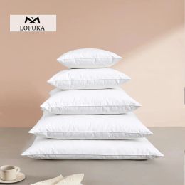 Pillow Lofuka 1 Pcs 100% Goose Feather Pillows Bed Pillow For Sleeping Neck Protection Pillow Core Slow Rebound 100% Cotton Cover