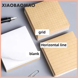 5pcs 10pcs 80 Sheets Creative Kraft Paper Convenience Note Blank Grid Horizontal Memo Pad Student Message Pasted Notepad