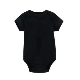 One-Pieces Basic Style Newborn Infant Toddlers Romper Short Sleeve Red Black White Solid Colour Bodysuit Boys And Girls Clothings Creeper