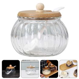 Food Savers Storage Containers Glass Milk Shake Can Candy Buffet Container Sugar Bowl Salt Pumpkin Plate Transparent Bracket Cover H240425