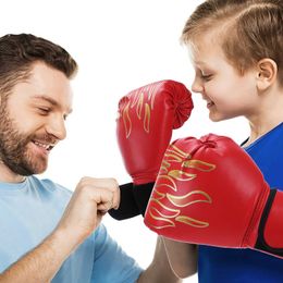 Protective Gear 1 pair of childrens boxing gloves childrens boxing training PU adjustable portable Taekwondo fighting sports gloves 240424