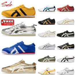 2024 Designer running shoes tiger mexico 66 athletic mens womens yellow black Navy Gum Sail Green Beige red Silver jogging Wakling sneakers platform Trainers