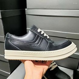 Casual Shoes Low Heel Sneakers For Man Genuine Leather Woman Board Unisex Flats