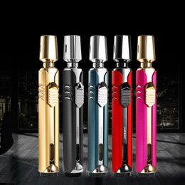 Adjustable Jet Flame Pen Lighter Triple Jet Flame Butane Lighter With Visible Without Gas Window