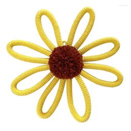 Decorative Figurines Handwoven Wall Decor Hanging Ornament Decoration Woven Sun Flower Charm