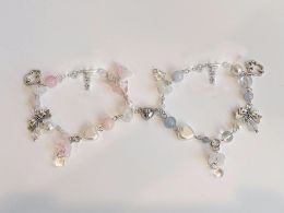 Strands Y2K matching jellyfish friendship bracelets | Handmade Pink and Blue Butterfly Flower Bracelet | coquette Jewellery