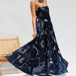 2024 Wiosna lato nowa damska kwiecista sukienka kantarowa szczupła abstrakcyjna wzór zwykły sukienki na imprezę
