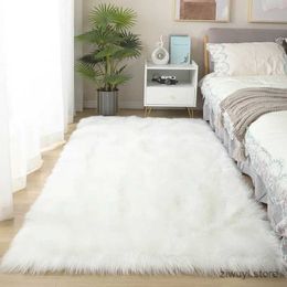 Carpets Thick Soft Faux Sheepskin Fur Area Rugs for Bedroom Living Room Floor Shaggy Plush Carpet White Home Floor Mat Rug Bedside Rugs