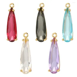 Charms Luxury Big Water Droplet Zircon Diy Necklace Earrings Boho Gold Colour Clasp For Jewellery Making Supplies Bracelet